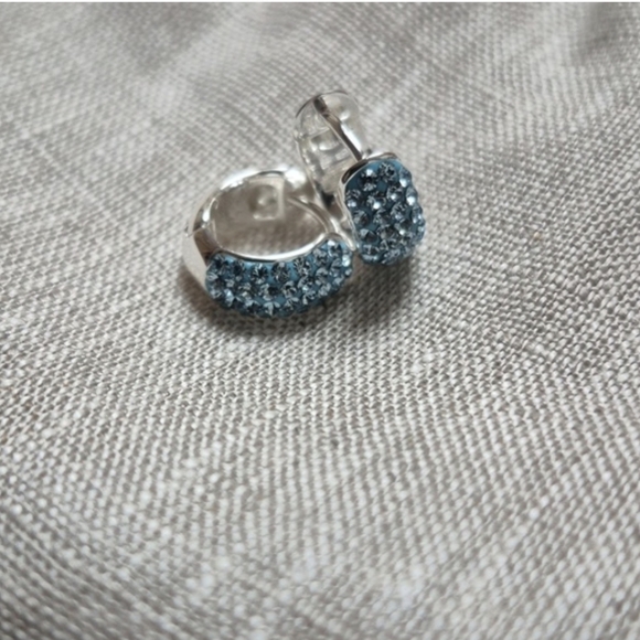 Hillberg & Berk Jewelry - NWOT Hillberg & Berk Sterling Silver March Birthstone SB Mini Hoop Earrings